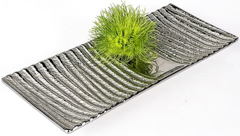 Deko-Teller Organic-Silber 39 cm