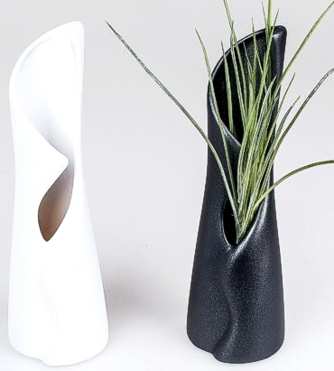 Vase schwarz + weiss 31 cm