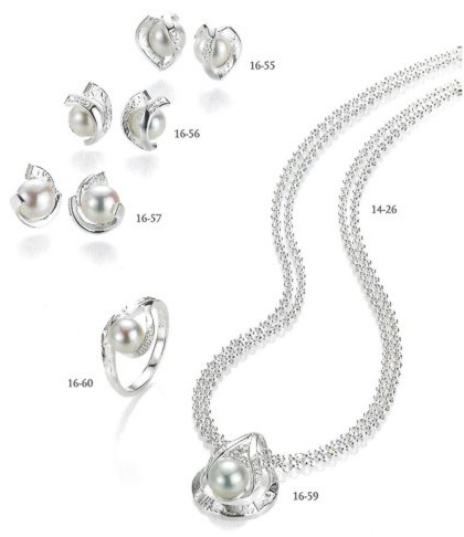 Set 16-59 S��wasserperle & Cubic Zirkonia